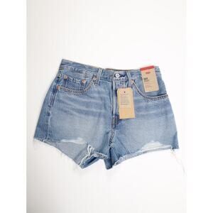 Levi’s 501 Original High Rise Cutoff Shorts 27 Light Embroidered Stitching NWT